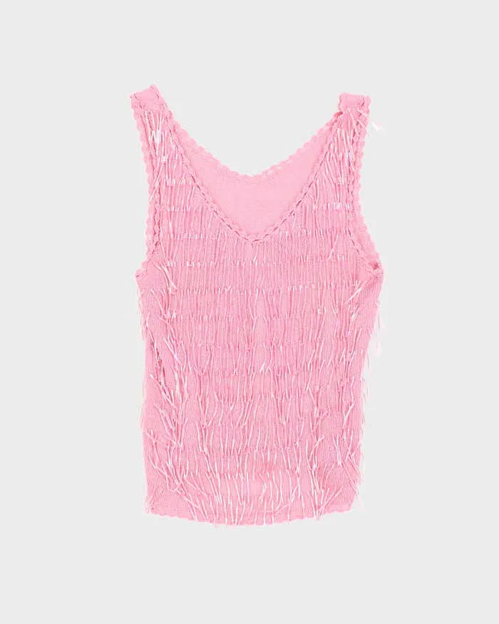 Vintage 90s Beaded Knit Cami - XS sold by Rokit