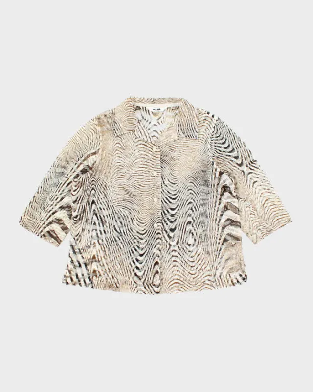 Vintage Y2k 00s Alia Pattern Mesh Blouse - XL sold by Rokit