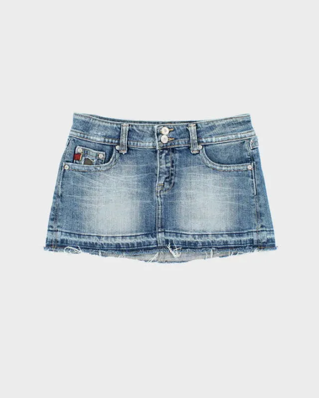 Vintage Y2k 00s Miss Me Camouflage Patchwork Denim Skirt - S sold by Rokit