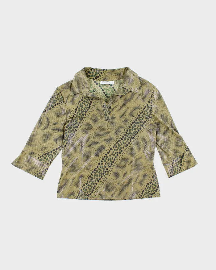 Vintage Y2k 00s PoloParis Shiny Animal Print Top - M sold by Rokit