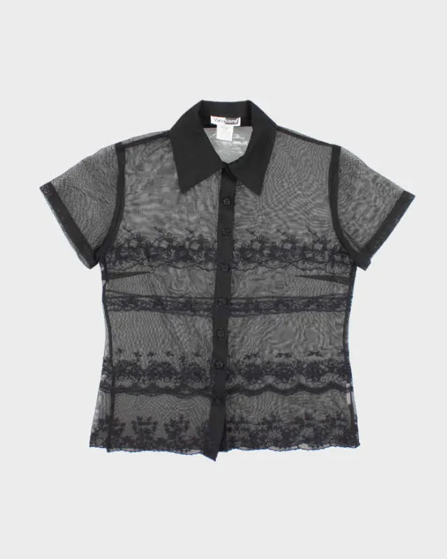 Vintage 90s Variations Mesh Blouse - S made by Rokit