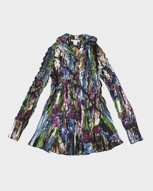 Vintage Alberto Makali Pattern Crinkle Blouse - M sold by Rokit