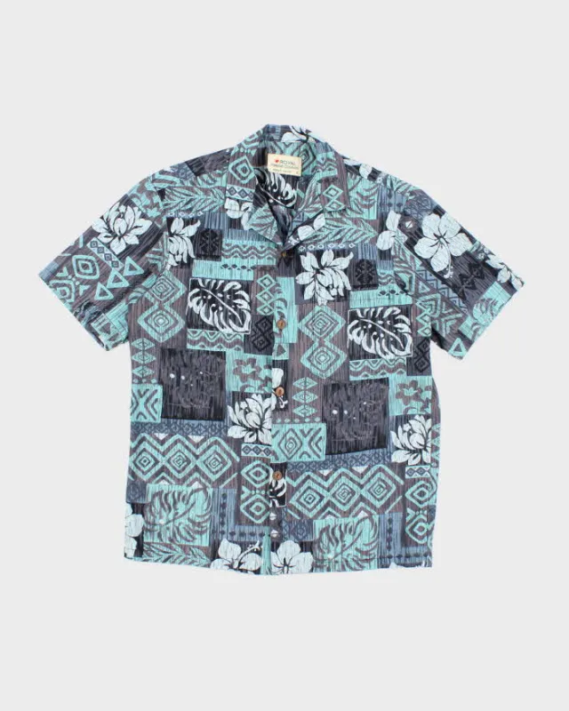 Vintage 90s Royal Hawaiian Blue Hibiscus Hawaiian Shirt - S sold by Rokit