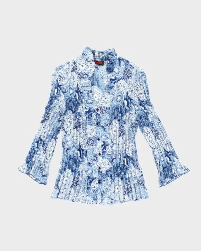 Vintage Charlie Plisse Paisley Pattern Blouse - M sold by Rokit