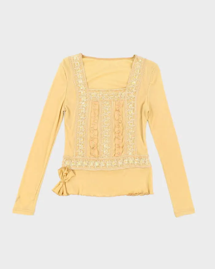 Vintage Y2k 00s Double Mesh Sequin Top - S sold by Rokit