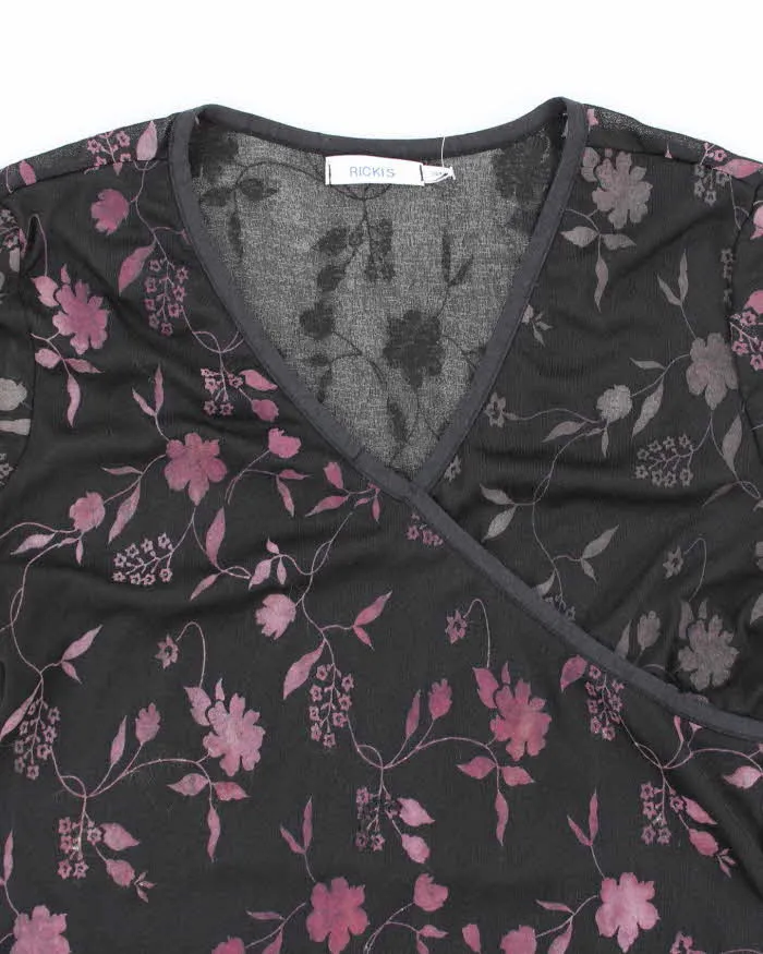 Vintage Y2k 00s Rickis Ruched Sleeve Floral Top - L sold by Rokit product image thumbnail 3