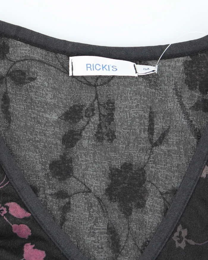 Vintage Y2k 00s Rickis Ruched Sleeve Floral Top - L sold by Rokit product image thumbnail 5