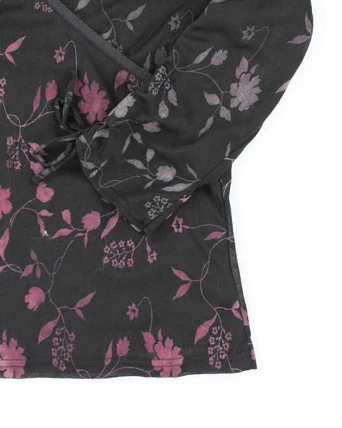 Vintage Y2k 00s Rickis Ruched Sleeve Floral Top - L sold by Rokit product image thumbnail 4