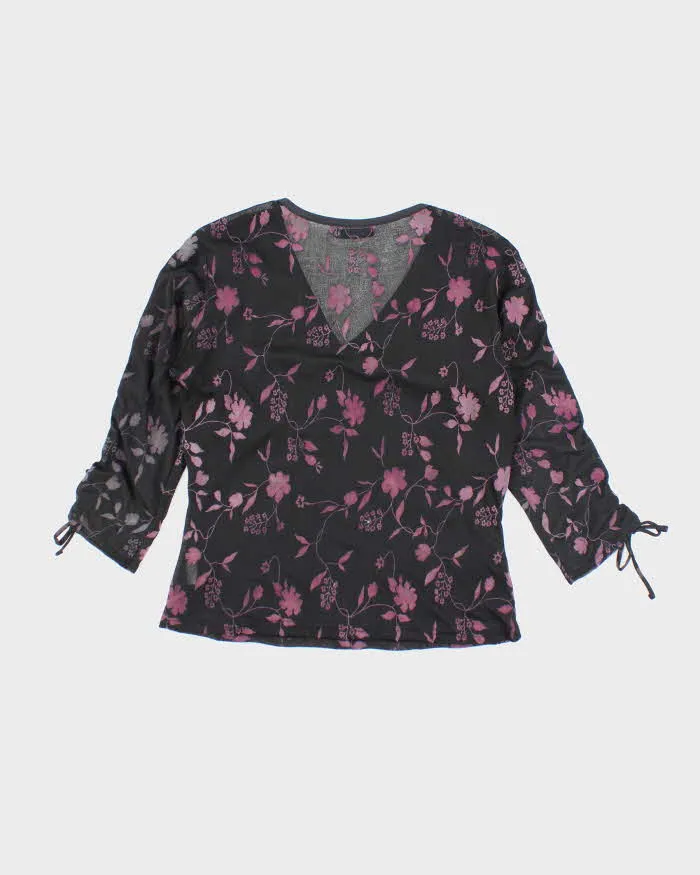 Vintage Y2k 00s Rickis Ruched Sleeve Floral Top - L sold by Rokit product image thumbnail 2