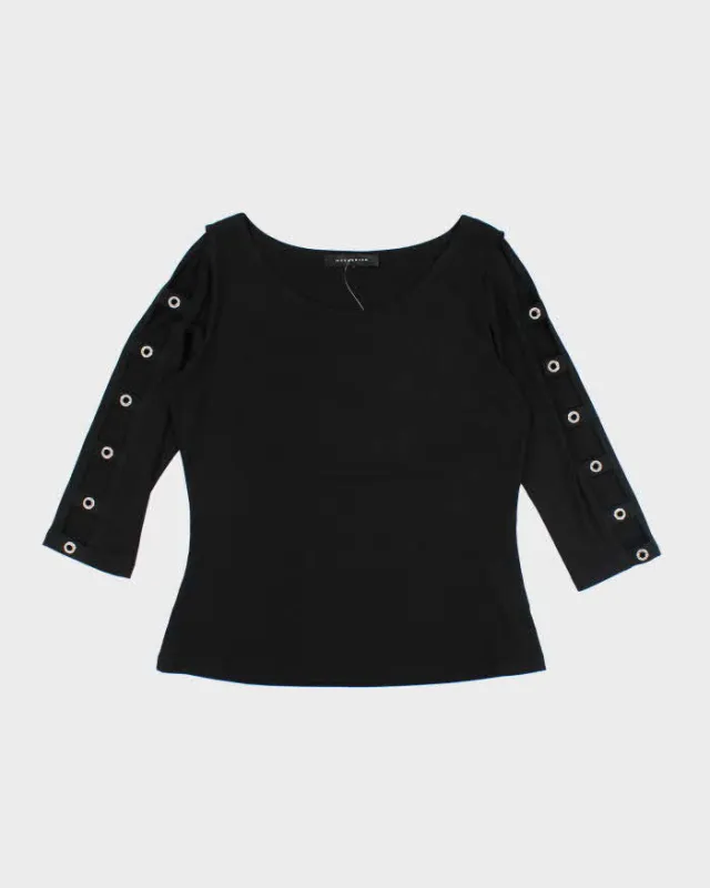 Vintage Y2k 00s Mesmerize Cut-Out Rhinestone Top - L sold by Rokit