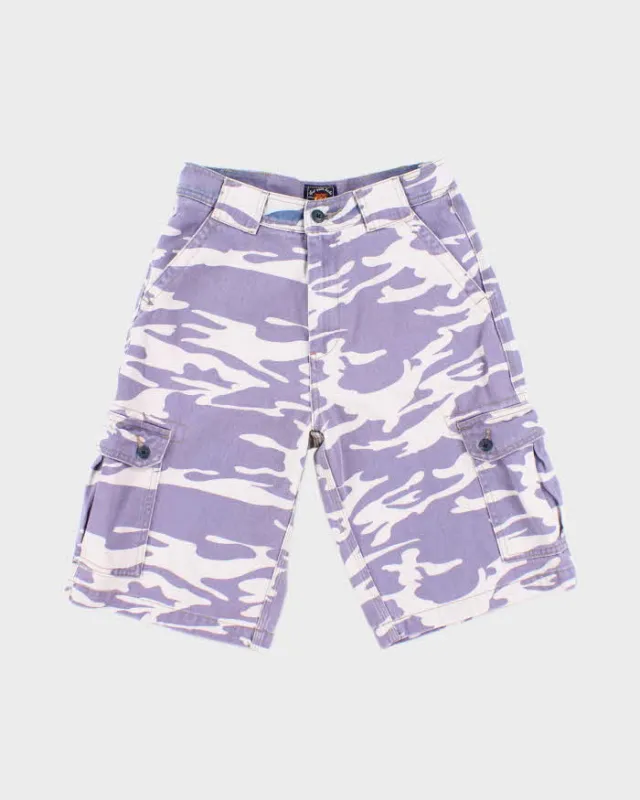 Vintage 90s Route 66 Purple Camo Jean Shorts - S sold by Rokit