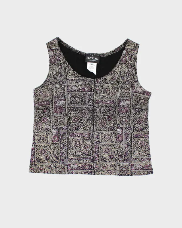 Vintage Y2k 00s Onyx Nite Glittery Top - L sold by Rokit