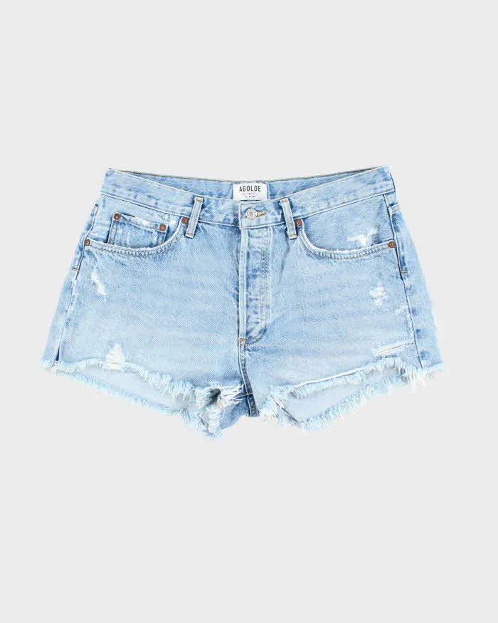 Vintage Agolde Medium Wash Cut Off Denim Shorts - W34 L3 sold by Rokit