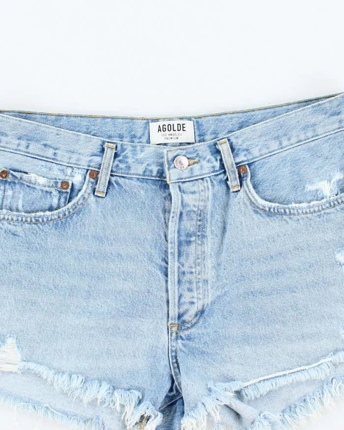 Vintage Agolde Medium Wash Cut Off Denim Shorts - W34 L3 sold by Rokit product image thumbnail 3