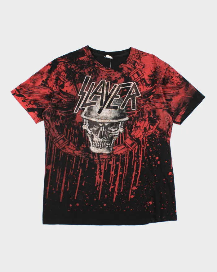 Vintage Y2K Slayer All Over Print Band T-Shirt - M sold by Rokit
