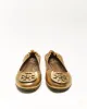 Tory Burch Gold Leather Ballet Flats - UK5 sold by Rokit