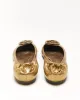 Tory Burch Gold Leather Ballet Flats - UK5 sold by Rokit