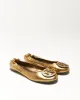 Tory Burch Gold Leather Ballet Flats - UK5 sold by Rokit