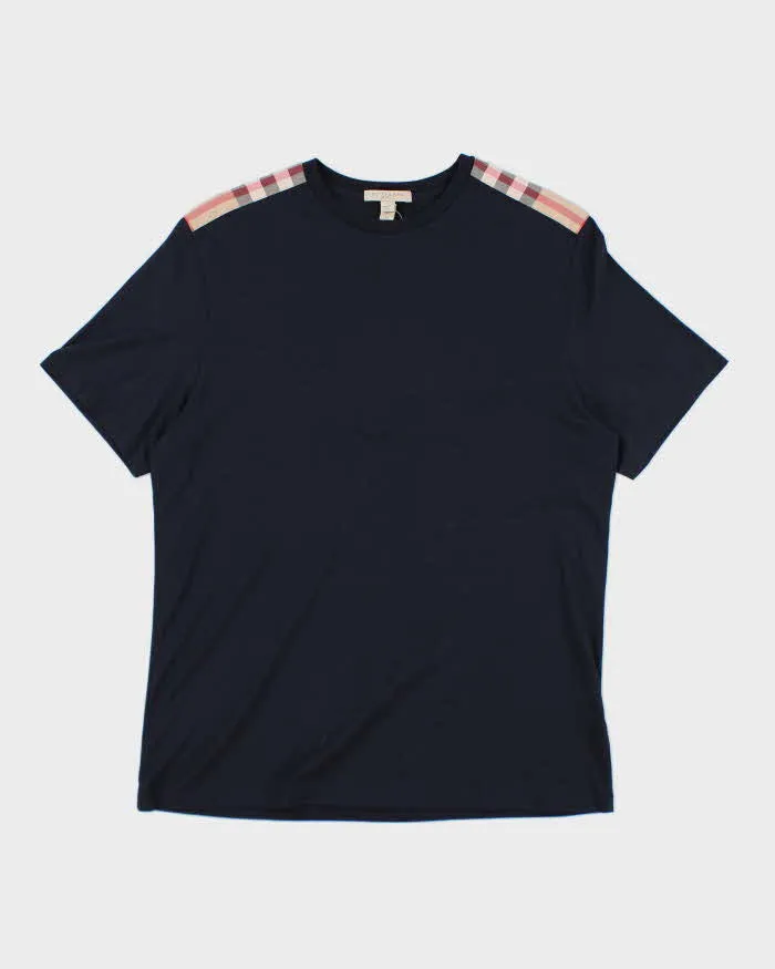 Burberry Black with Plaid Detail T-Shirt - M sold by Rokit