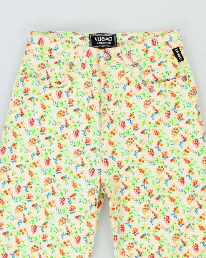 Vintage 90s Versace Floral Jeans - W26 L29 sold by Rokit product image thumbnail 3