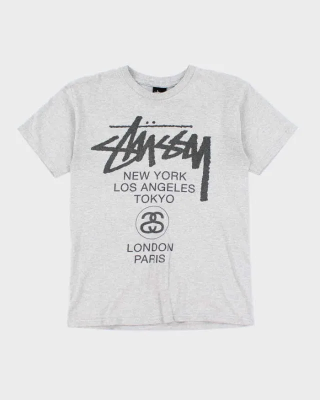 Vintage 2000's Stussy Spell Out Graphic T-Shirt - S sold by Rokit