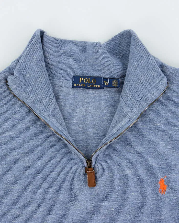 Vintage Ralph Lauren Small Horse Embroidered Quarter Zip Sweatshirt - XL sold by Rokit product image thumbnail 5