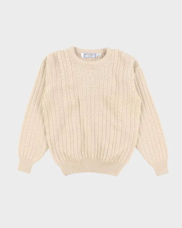 Vintage Yves Saint Laurent Wool Chunky Knit Jumper - S sold by Rokit