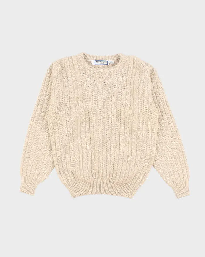 Vintage Yves Saint Laurent Wool Chunky Knit Jumper - S sold by Rokit
