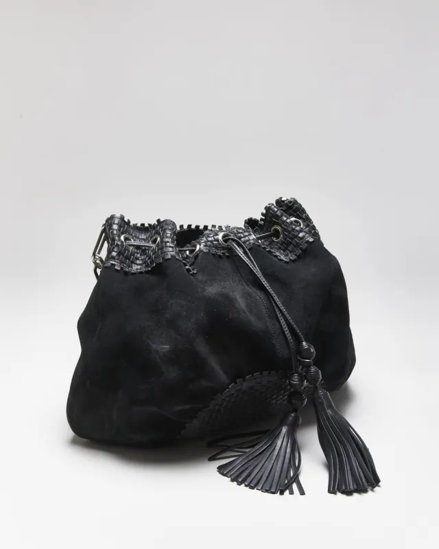 Vintage Danier Black Leather & Suede Handbag sold by Rokit