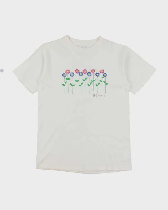 Vintage 90's Esprit Flower Graphic T-Shirt - M sold by Rokit