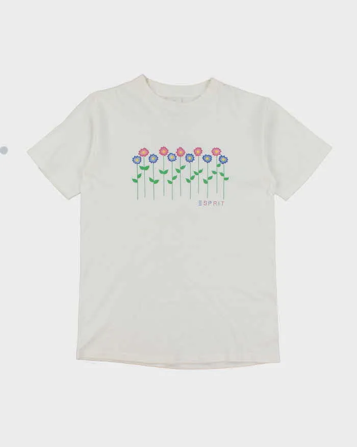 Vintage 90's Esprit Flower Graphic T-Shirt - M sold by Rokit