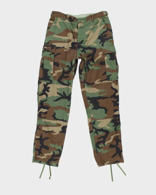 Vintage 90's Woodland Camouflage Military Cargo Trousers - W34 L33 sold by Rokit