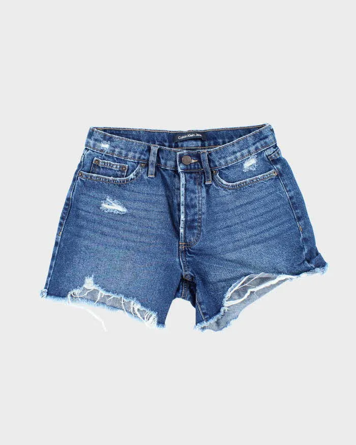 Vintage Calvin Klein Dark Wash Cut Off Denim Shorts - W28 L4 sold by Rokit