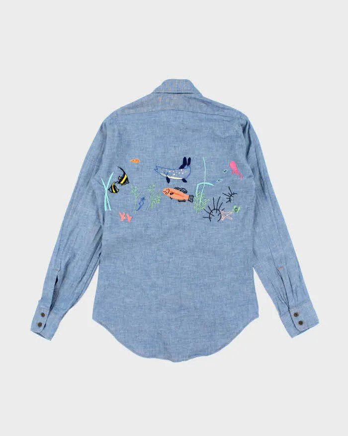 Vintage 90's Levi's Orange Tab Embroidered Denim Shirt - S sold by Rokit product image thumbnail 2