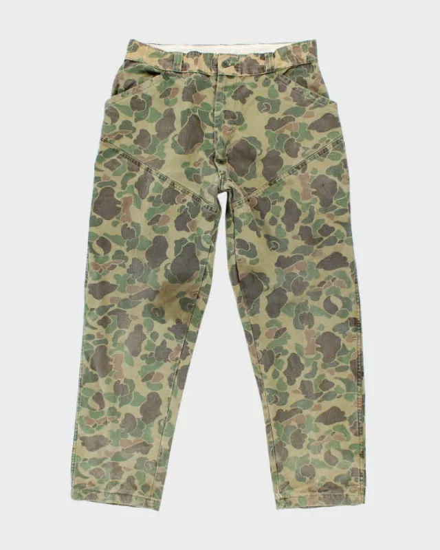 Vintage 1960's Sears Duck Camouflage Faded Fatigue Trousers - W32 L28 sold by Rokit
