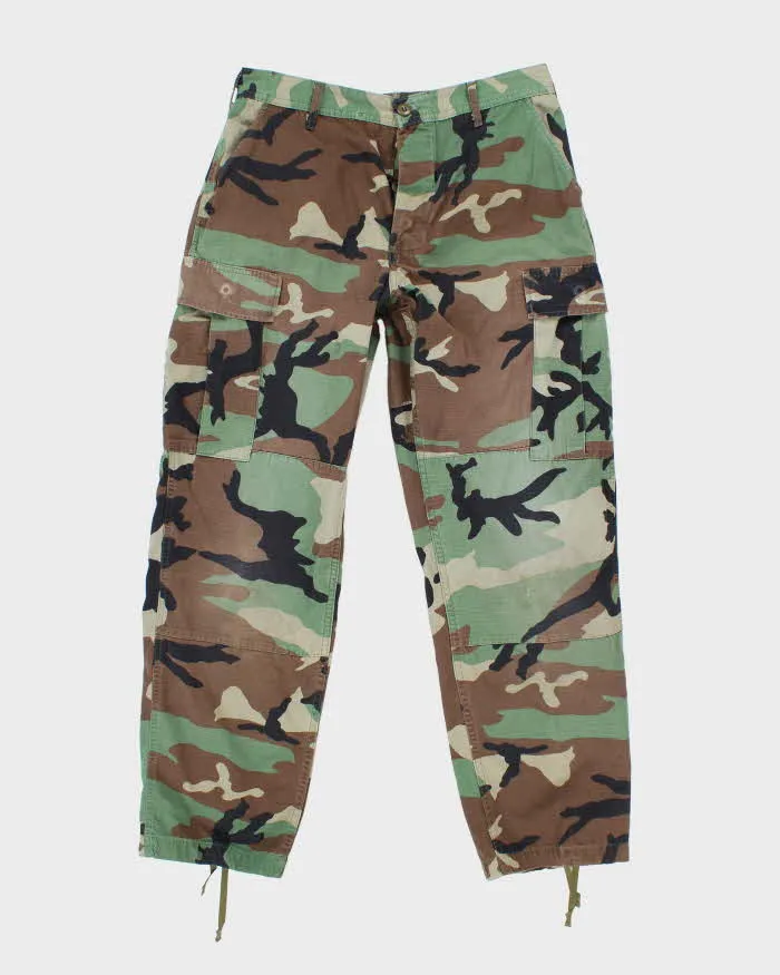 Vintage 90's Woodland Camouflage Military Cargo Trousers - W30 L30 sold by Rokit