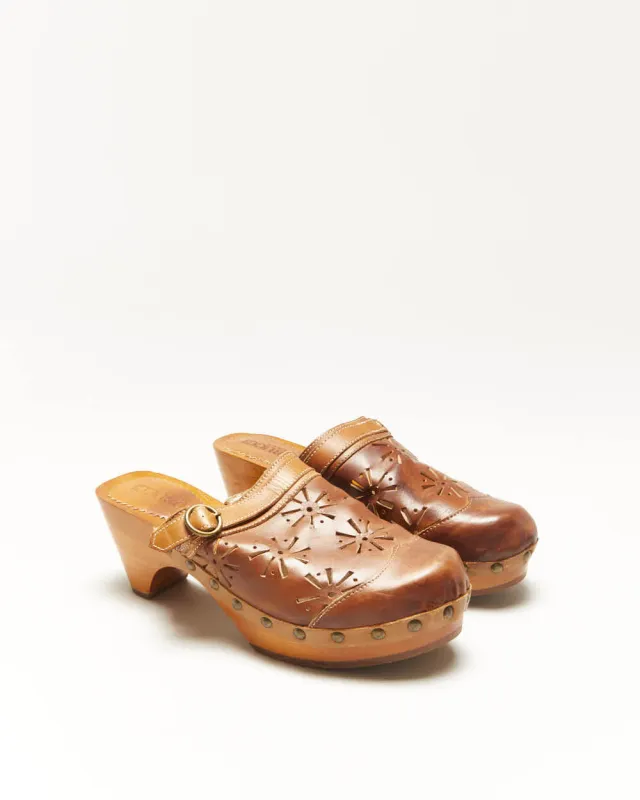 Vintage Fiorucci Leather Clogs - UK5 made by Rokit