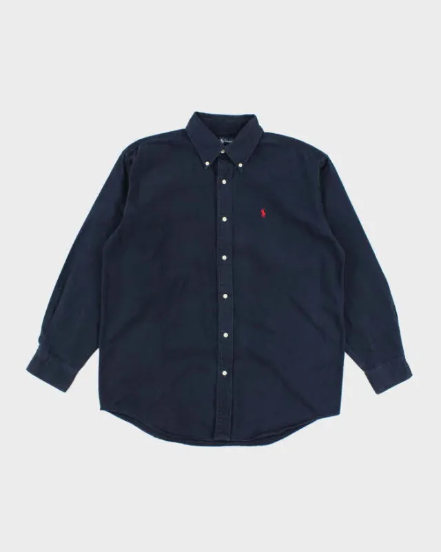 Vintage Ralph Lauren Heavyweight Small Horse Plain Shirt - M sold by Rokit