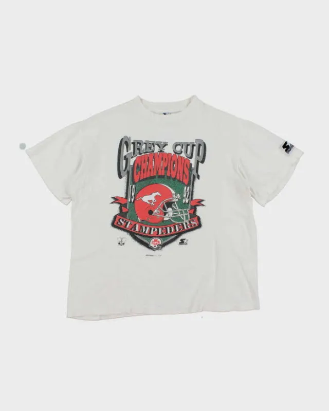 Vintage 90's Starter Calgary Stampeders Graphic T-Shirt - L sold by Rokit