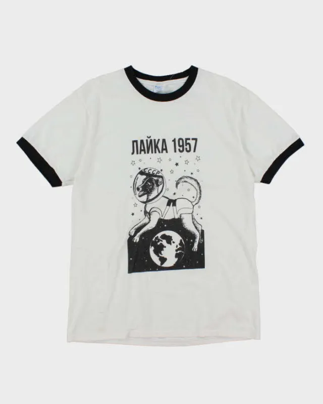 Vintage 2000's Laika Space Dog Graphic T-Shirt - M sold by Rokit