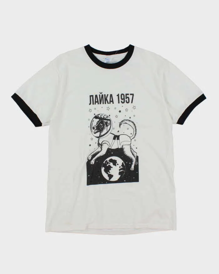 Vintage 2000's Laika Space Dog Graphic T-Shirt - M sold by Rokit