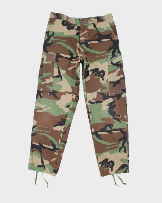 Vintage 90's Woodland Camouflage Military Cargo Trousers - W34 L31 sold by Rokit
