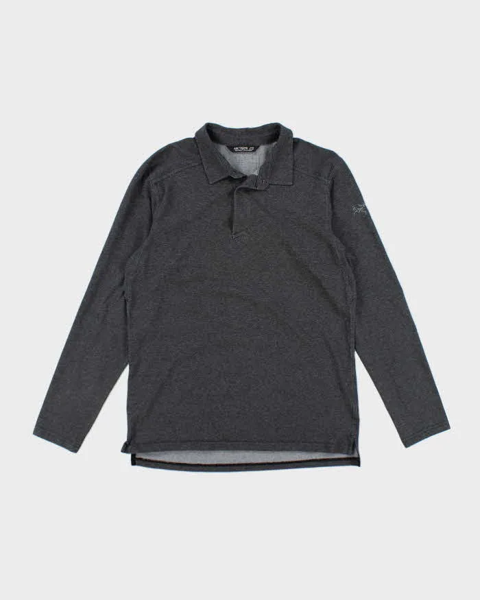 Men's Arc'teryx Grey Long Sleeve Polo Shirt - M sold by Rokit