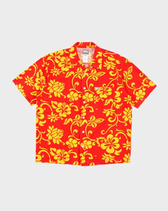 Vintage Y2K Quiksilver Floral Print Hawaiian Shirt - M sold by Rokit
