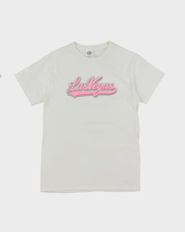 Vintage Y2K Las Vegas Spell Out Graphic T-Shirt - S sold by Rokit