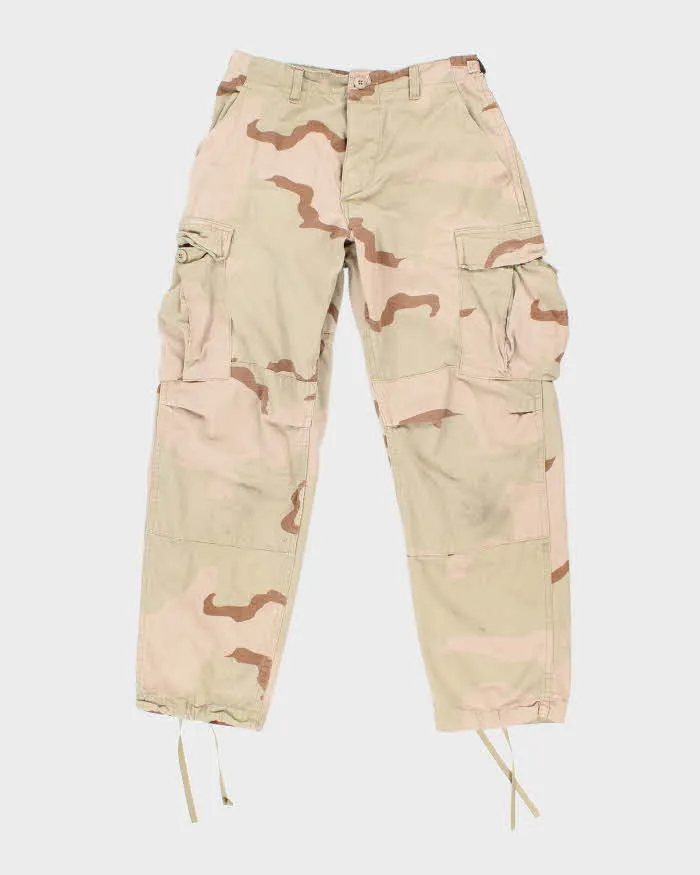 Vintage 90's Desert Camo Military Cargo Trousers - W26 L27 sold by Rokit