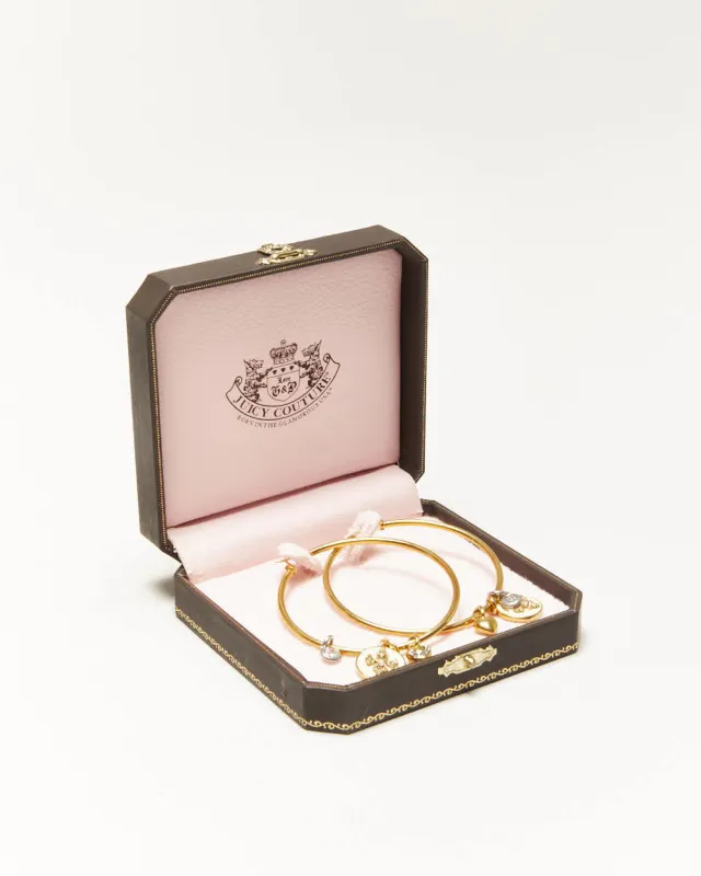 Vintage Y2K Juicy Couture Gold Tone Hoop Earrings sold by Rokit