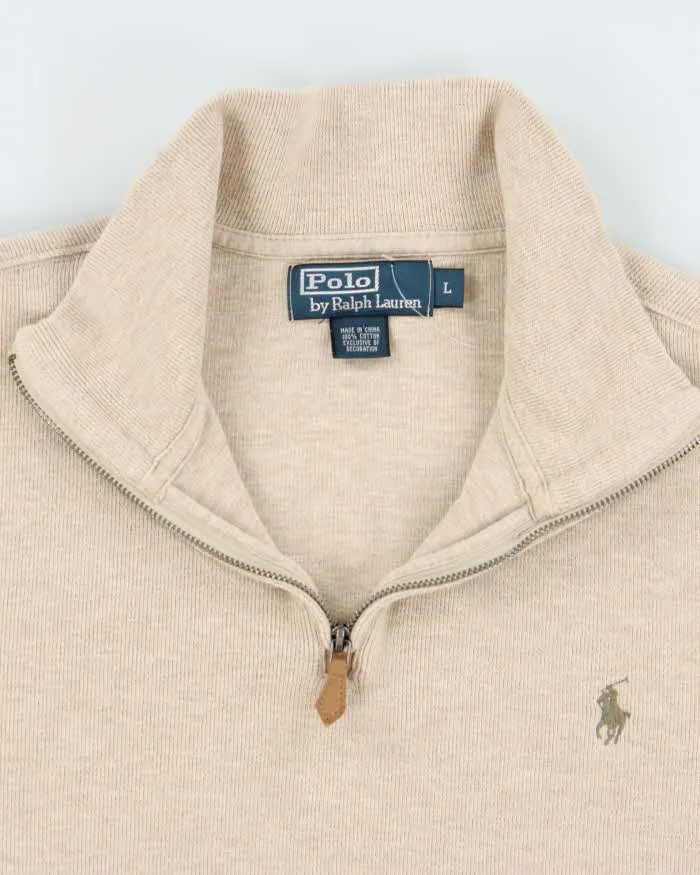 Vintage Ralph Lauren Small Horse Embroidered Quarter Zip Sweatshirt - L sold by Rokit product image thumbnail 5