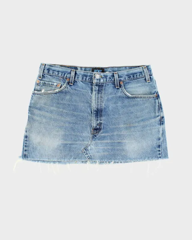 Vintage Y2K Levi's 505 Reworked Denim Skirt - L sold by Rokit