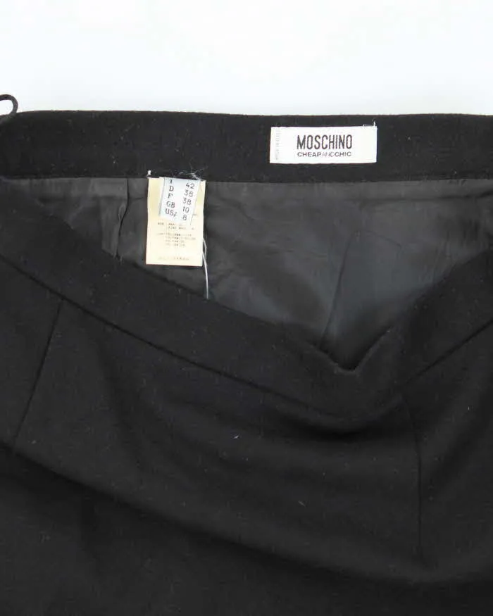 Moschino Cheap and Chic Black Floral Decal Midi Skirt - S sold by Rokit product image thumbnail 5